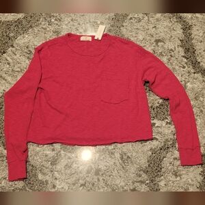 Anthropologie T.La Cropped Long Sleeved Tee